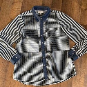 ECI Snap Chambray Top